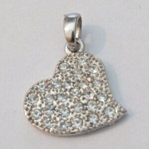 Crystal Stainless Steel Heart Pendant